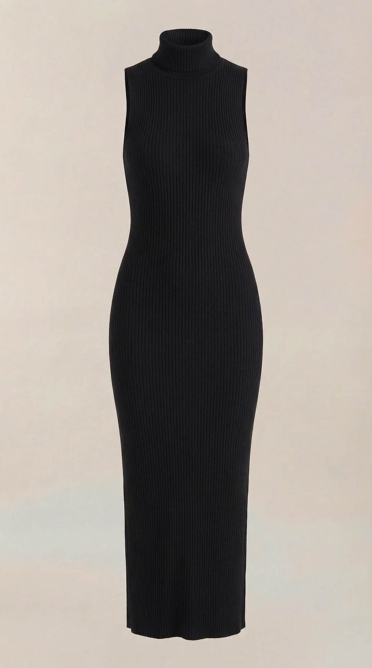 Sonia | Vestido Midi Ajustado de Cuello Alto