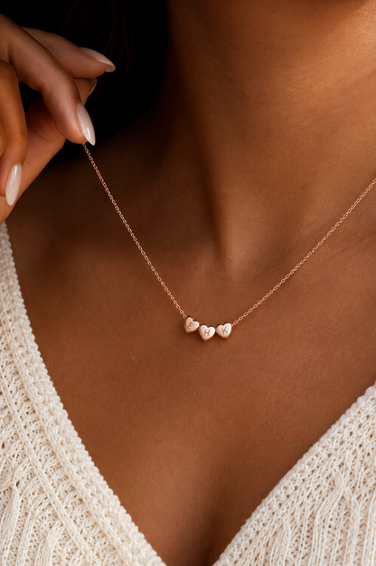 Collar Personalizado con Encanto de Corazón Inicial en 3D