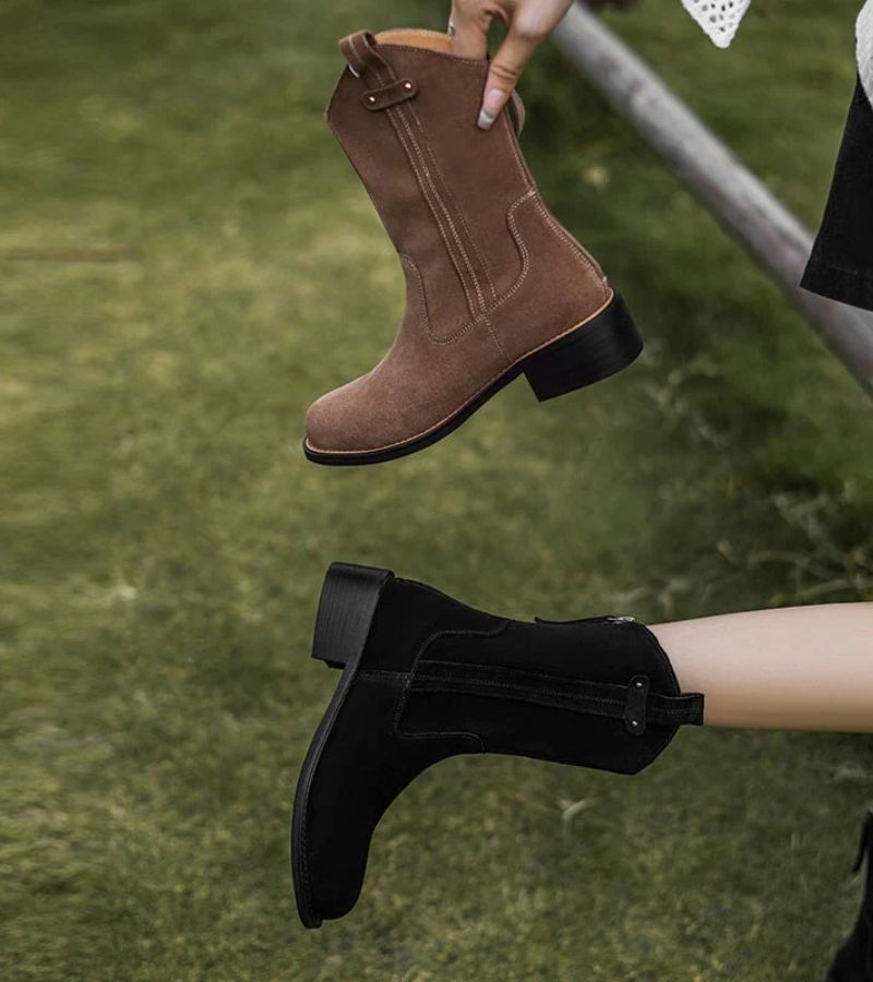 Rodeo | Botines de 100% Cuero Velour y Suela de Tendón de Buey