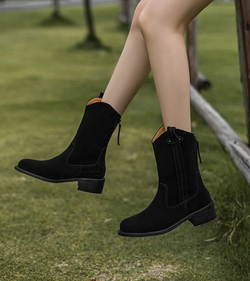 Rodeo | Botines de 100% Cuero Velour y Suela de Tendón de Buey