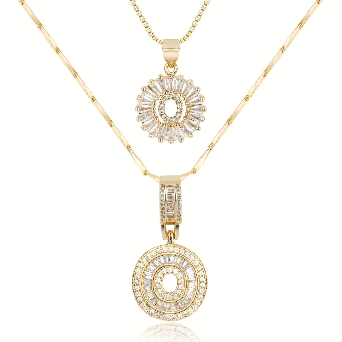 Set de 2 Collares con Inicial y Brillo