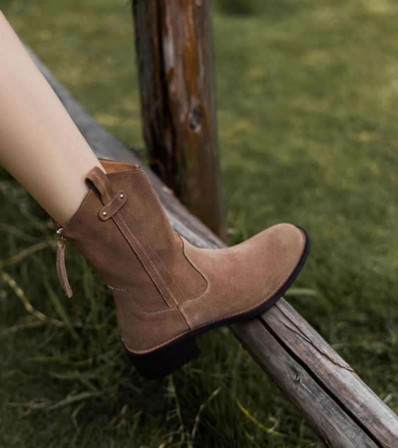 Rodeo | Botines de 100% Cuero Velour y Suela de Tendón de Buey
