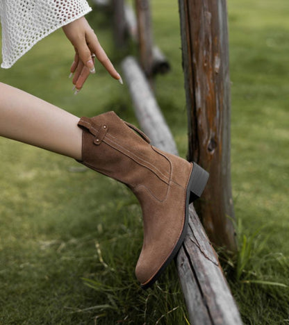 Rodeo | Botines de 100% Cuero Velour y Suela de Tendón de Buey