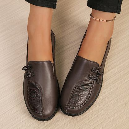 Carmen™ | Mocasines de Piel Confort con Bordado Floral