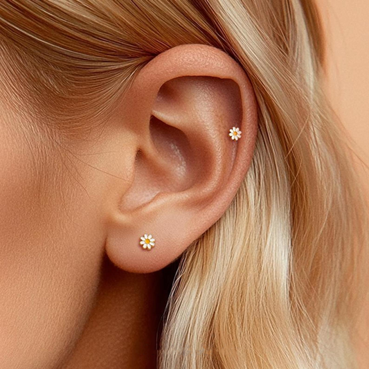 Pendientes de Bolita en Forma de Margarita