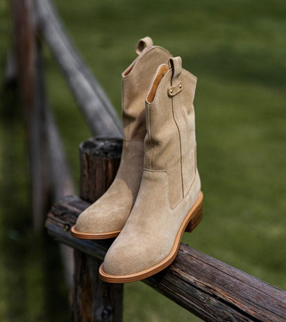 Rodeo | Botines de 100% Cuero Velour y Suela de Tendón de Buey