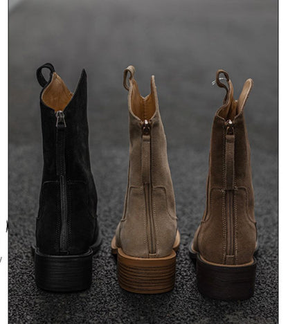 Rodeo | Botines de 100% Cuero Velour y Suela de Tendón de Buey