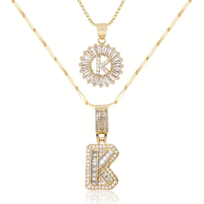 Set de 2 Collares con Inicial y Brillo