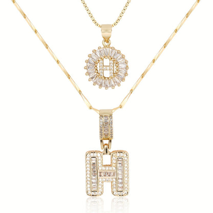 Set de 2 Collares con Inicial y Brillo