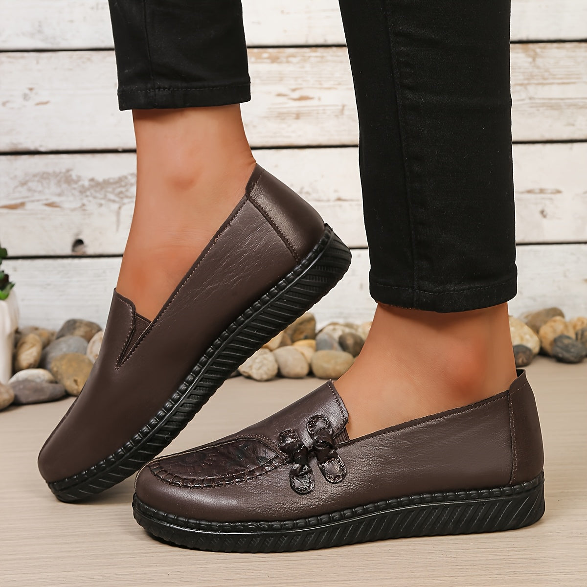 Carmen™ | Mocasines de Piel Confort con Bordado Floral