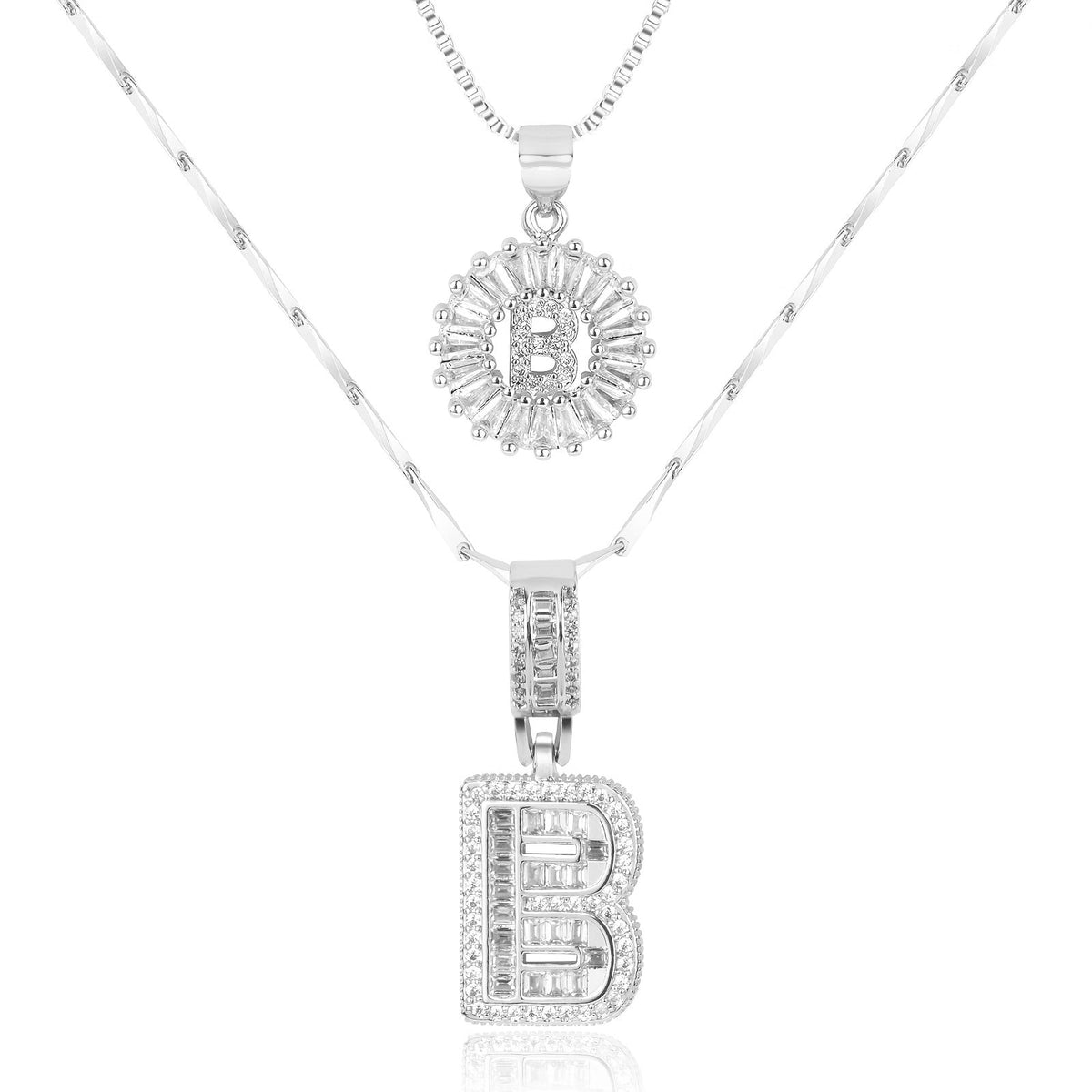 Set de 2 Collares con Inicial y Brillo