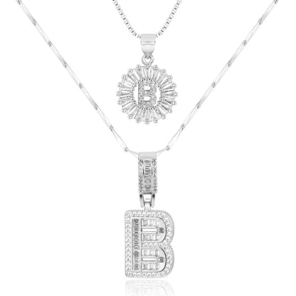 Set de 2 Collares con Inicial y Brillo