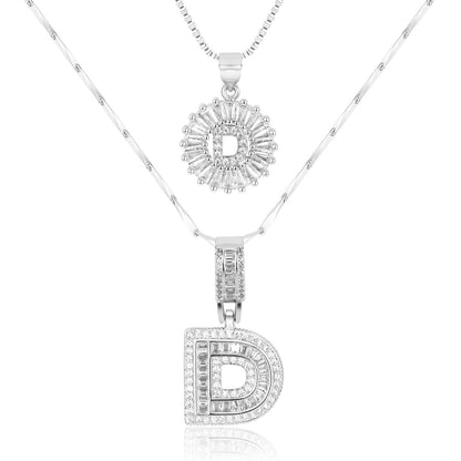 Set de 2 Collares con Inicial y Brillo