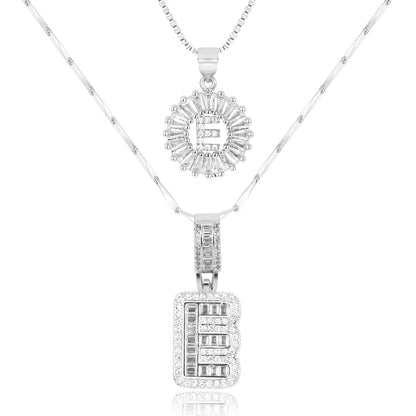 Set de 2 Collares con Inicial y Brillo