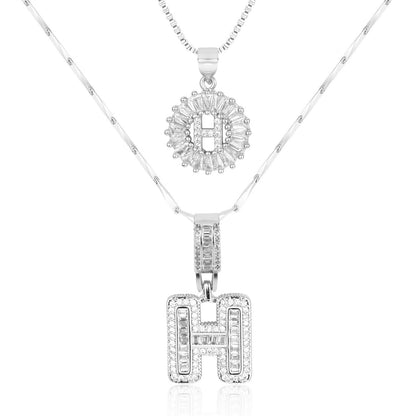 Set de 2 Collares con Inicial y Brillo