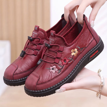 Inés™ | Zapatillas de Piel Forradas con Cordones Elásticos