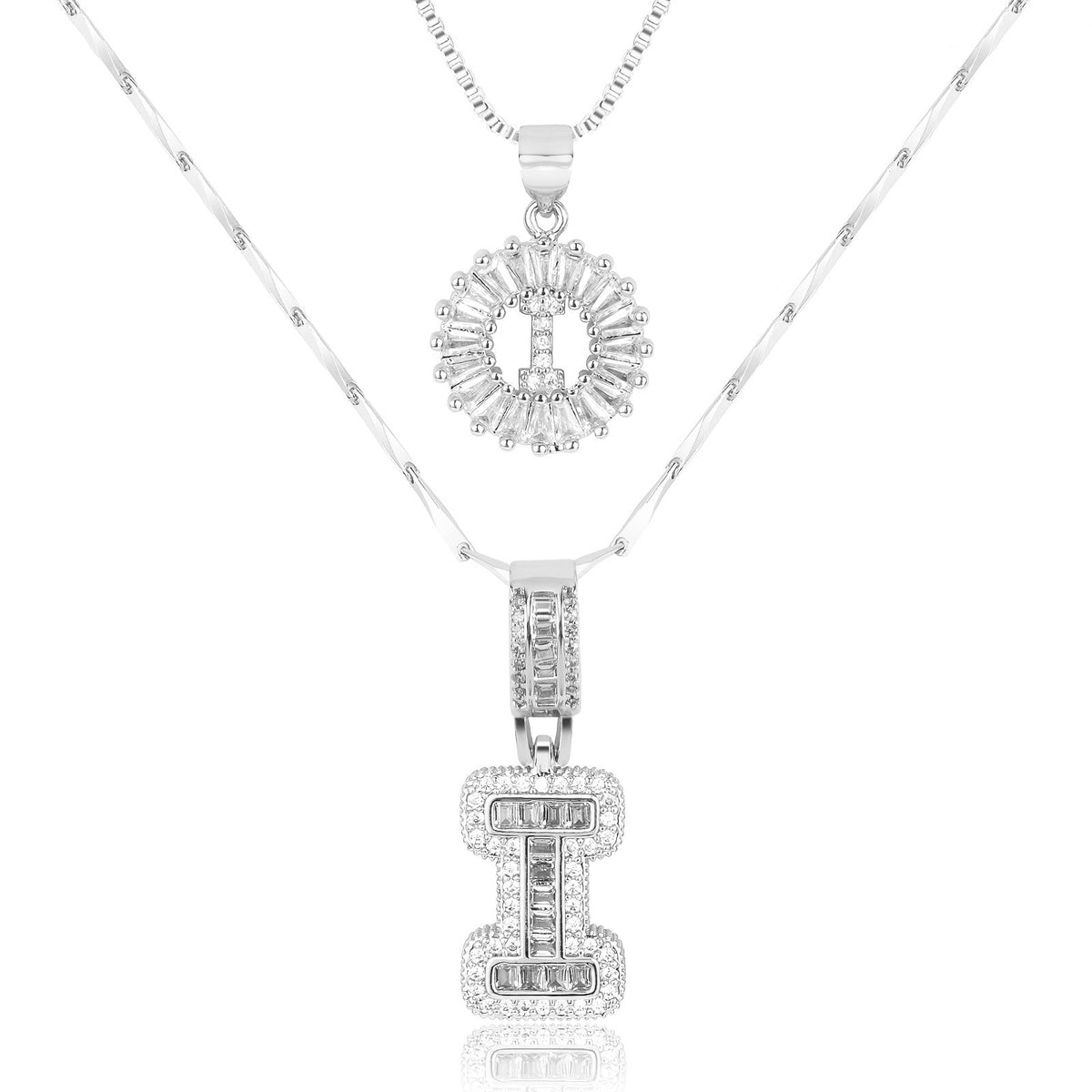 Set de 2 Collares con Inicial y Brillo