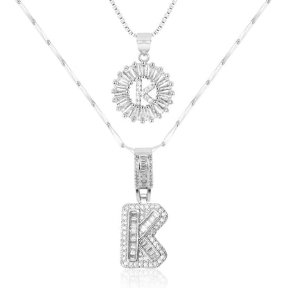 Set de 2 Collares con Inicial y Brillo