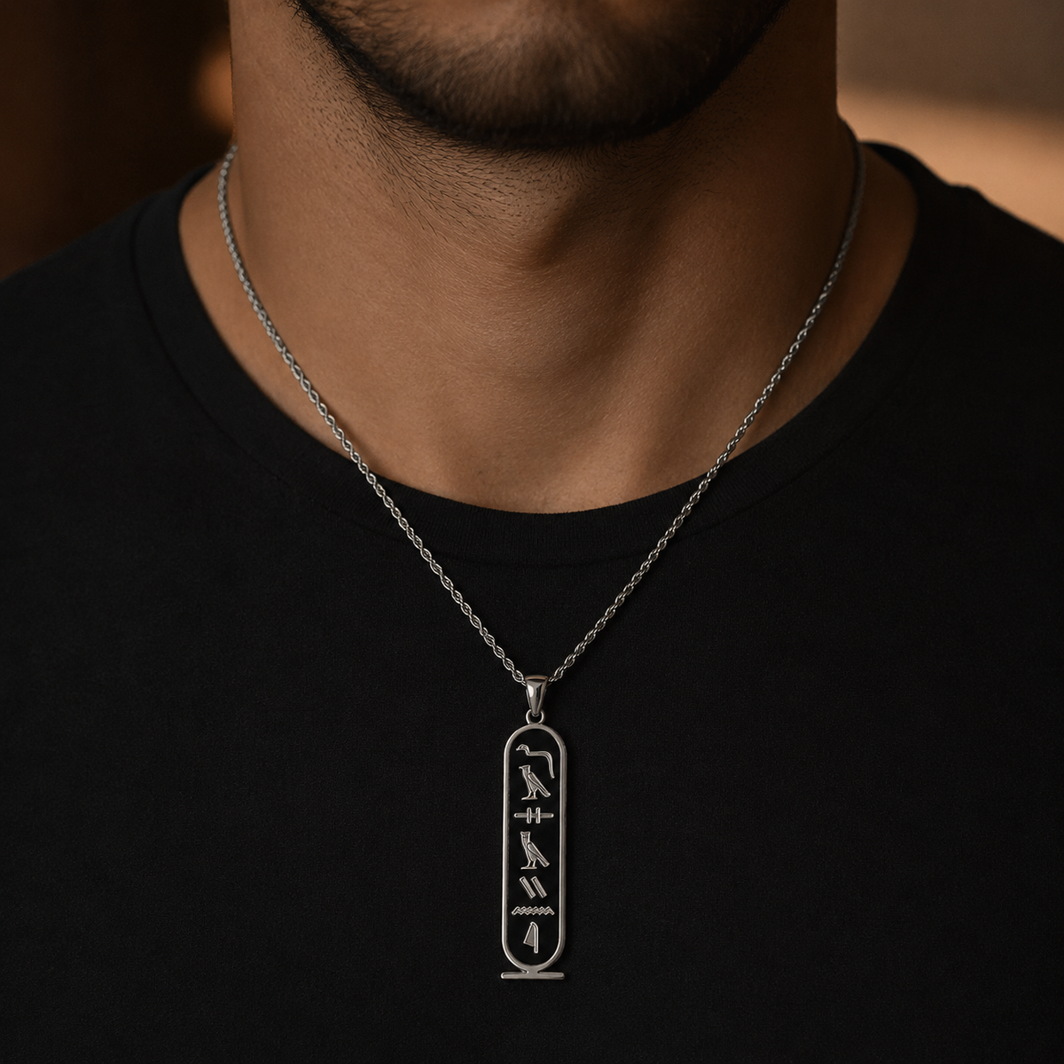 Collar Cartucho Egipcio con Jeroglíficos, Personalizado con Tu Nombre
