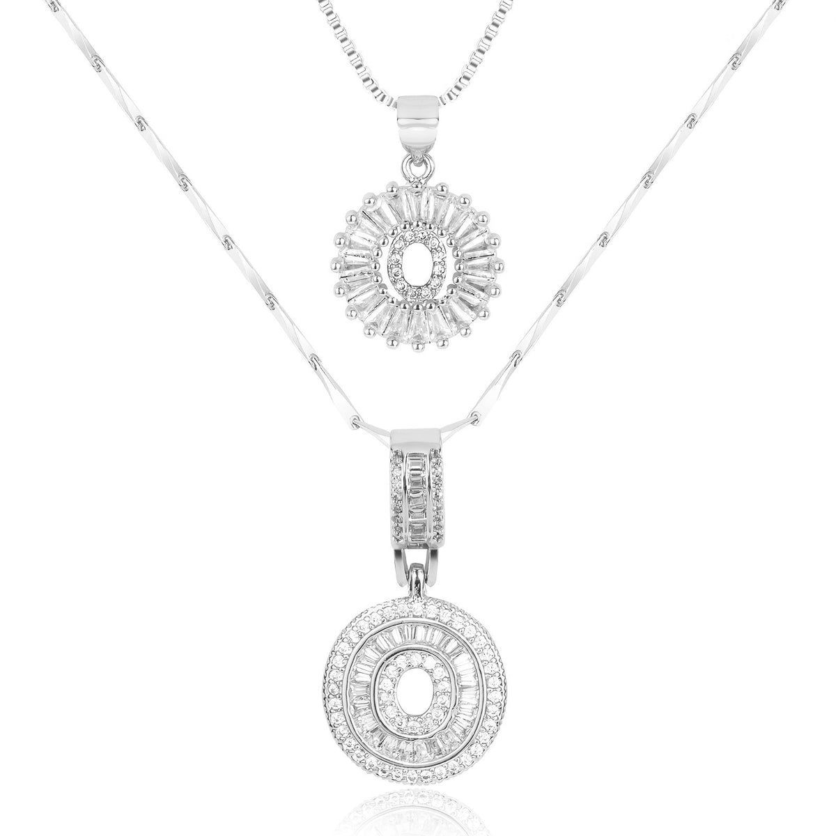 Set de 2 Collares con Inicial y Brillo