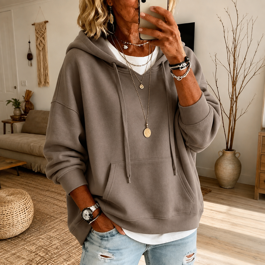 Ella | Jersey oversize con capucha topo