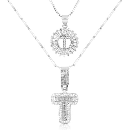 Set de 2 Collares con Inicial y Brillo