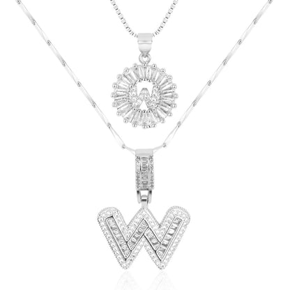 Set de 2 Collares con Inicial y Brillo
