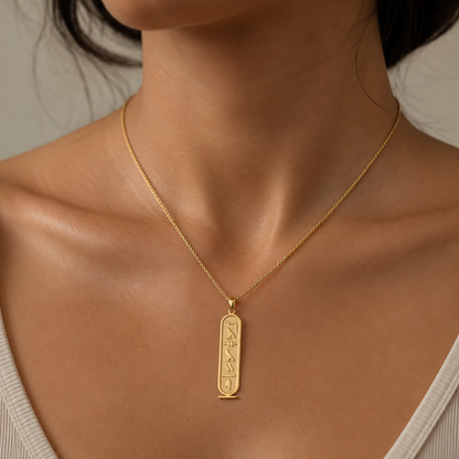 Collar Cartucho Egipcio con Jeroglíficos, Personalizado con Tu Nombre