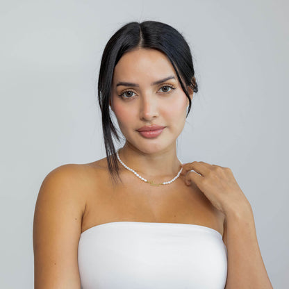 Collar con Nombre de Perla de Agua Dulce Personalizado