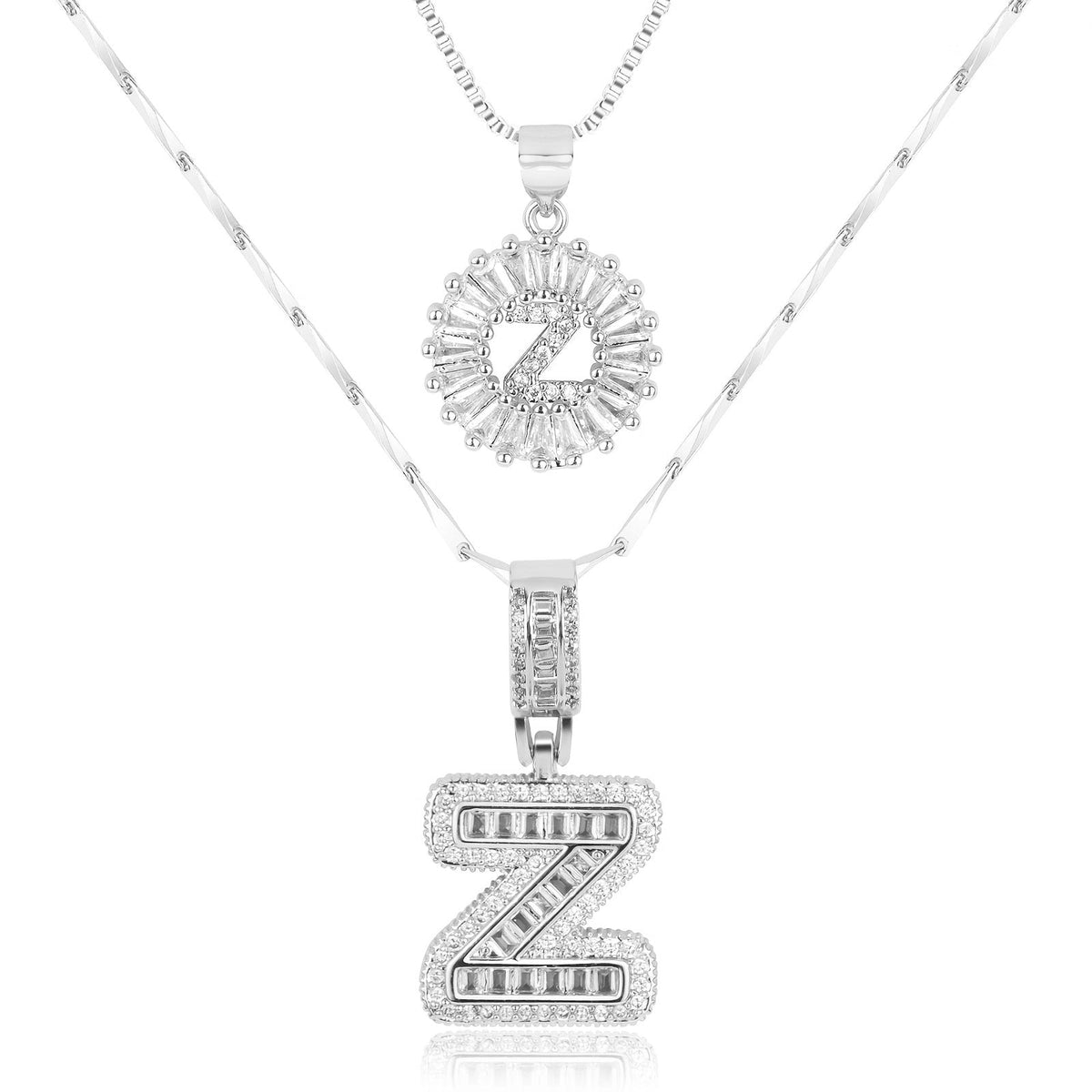 Set de 2 Collares con Inicial y Brillo