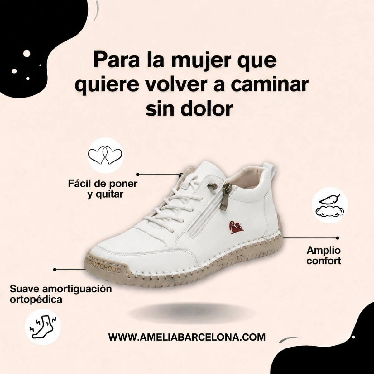 Mila™ – Zapatillas ortopédicas cómodas + Cremallera