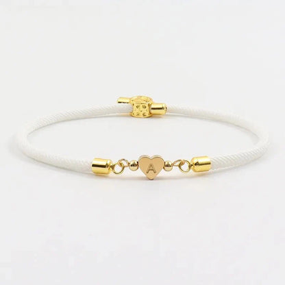 Pulsera Ajustable con Inicial en Forma de Corazón