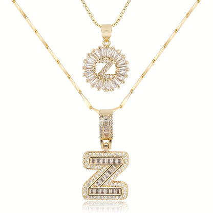 Set de 2 Collares con Inicial y Brillo