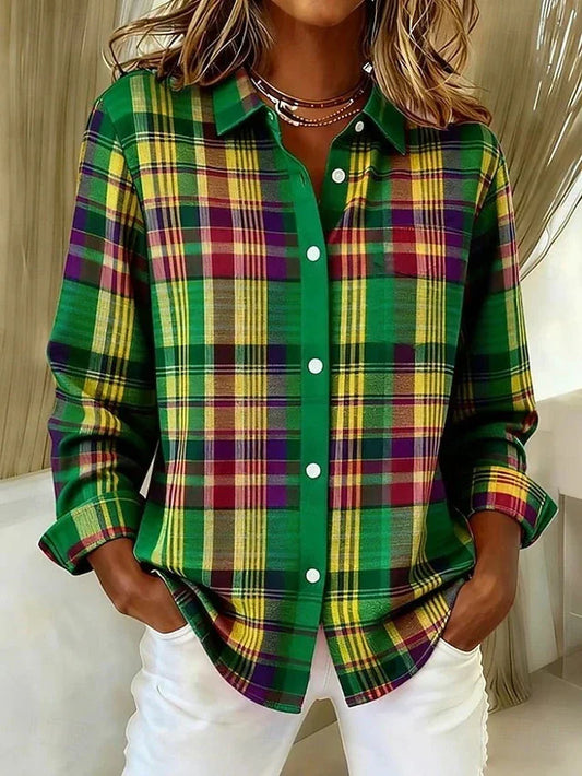 Dulcie | Blusa de cuadros vintage con botones