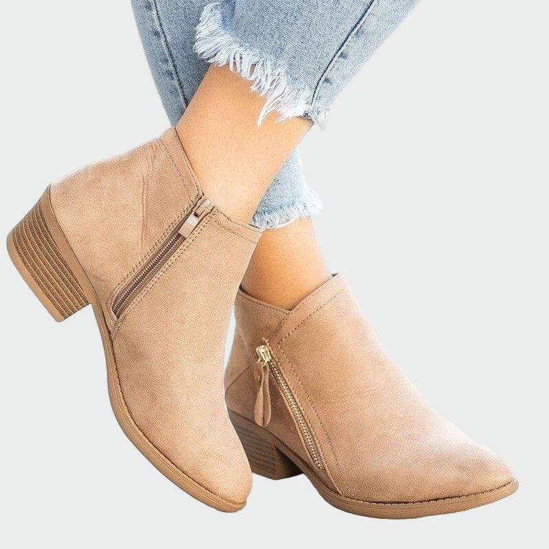 Botas de cuero ortopédicas premium con tacón para el invierno