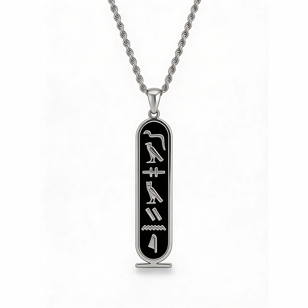 Collar Cartucho Egipcio con Jeroglíficos, Personalizado con Tu Nombre