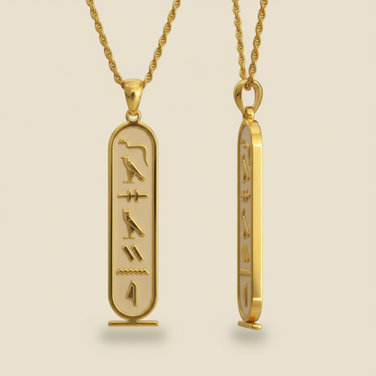 Collar Cartucho Egipcio con Jeroglíficos, Personalizado con Tu Nombre