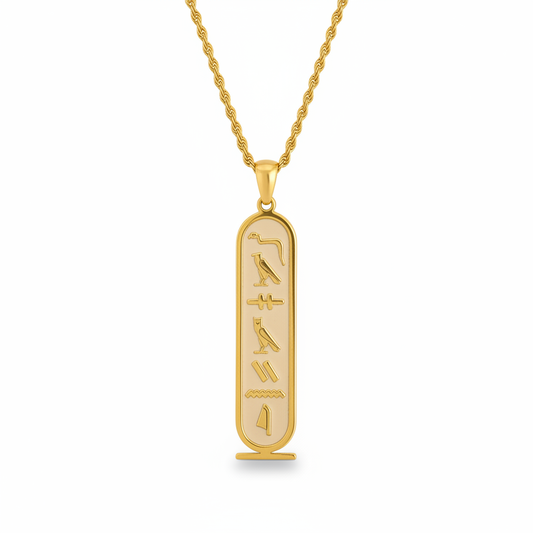 Collar Cartucho Egipcio con Jeroglíficos, Personalizado con Tu Nombre