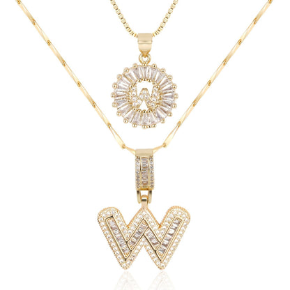 Set de 2 Collares con Inicial y Brillo