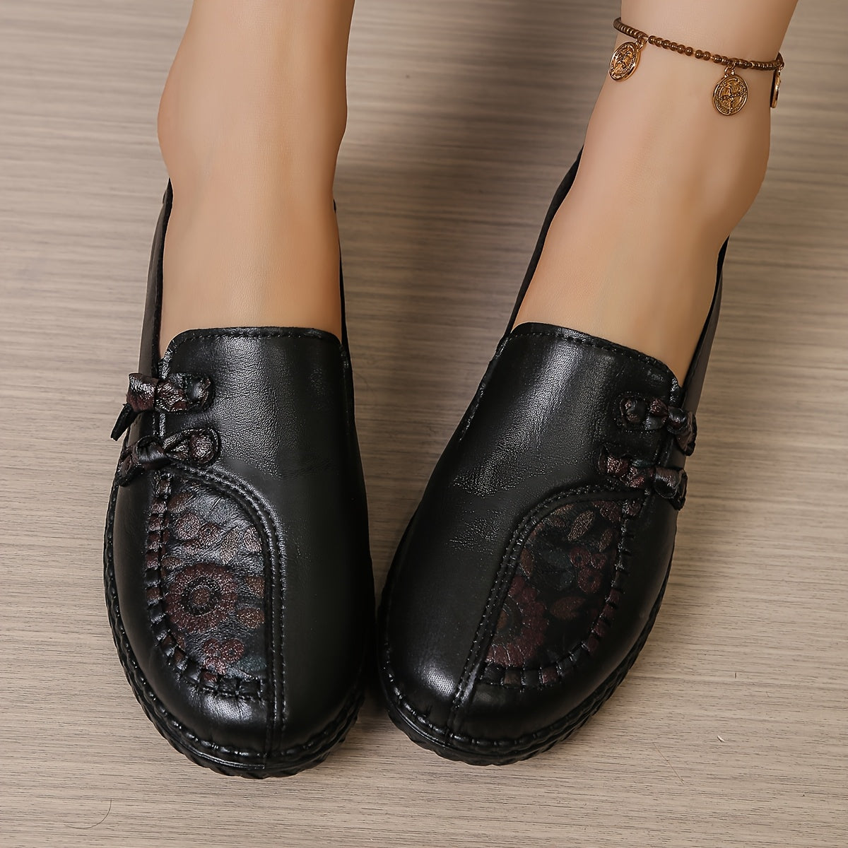 Carmen™ | Mocasines de Piel Confort con Bordado Floral