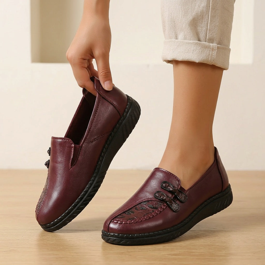 Carmen™ | Mocasines de Piel Confort con Bordado Floral