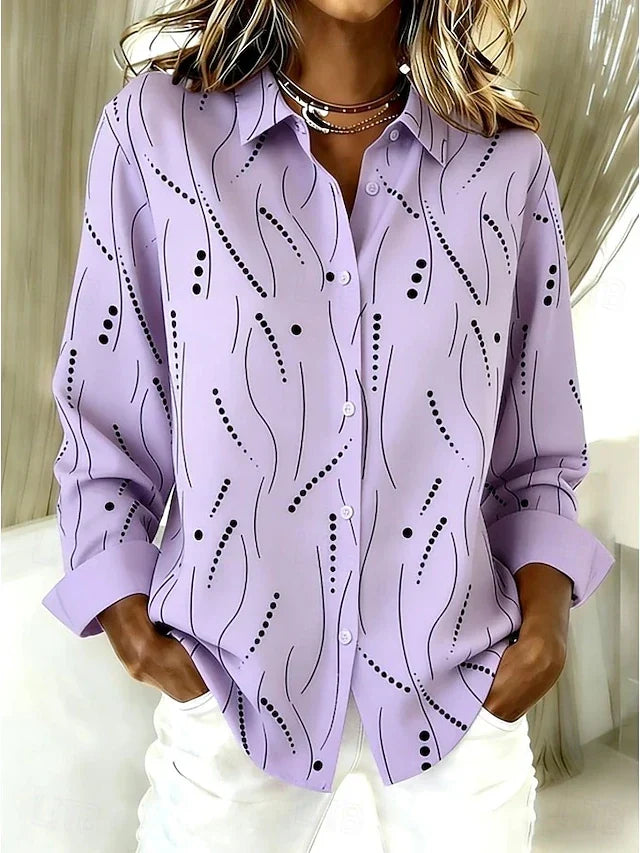 Dawnsley | Blusa con botones y estampado abstracto