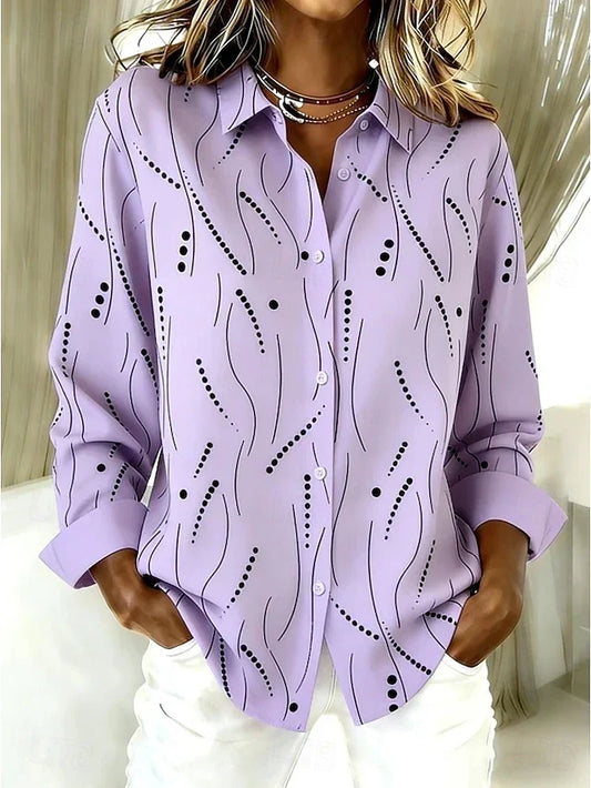 Dawnsley | Blusa con botones y estampado abstracto