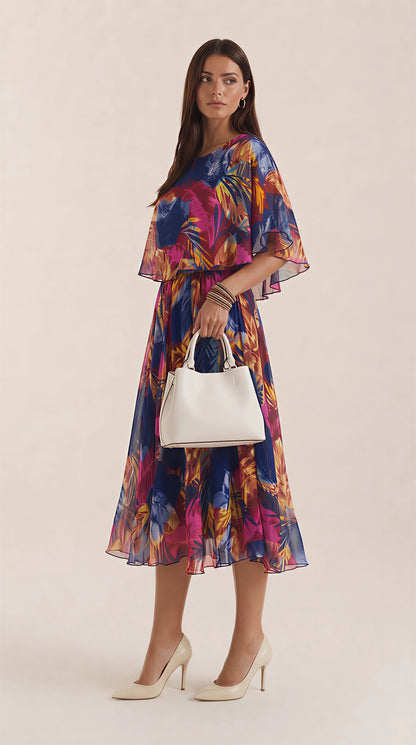 Elizabeth | Precioso Vestido con Estampado Tropical