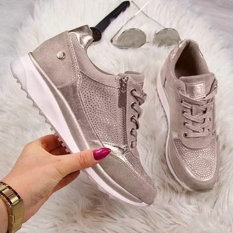 Confortia™ | Zapatillas ortopédicas de cuña para mujer con cremallera