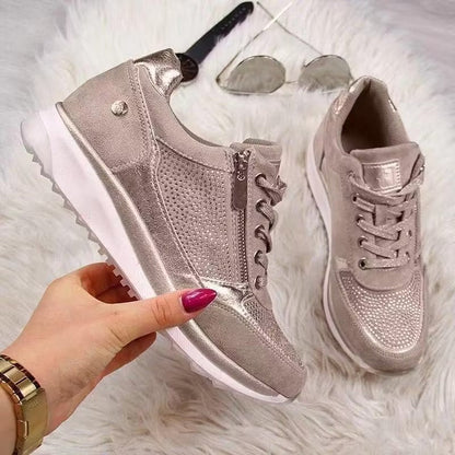 Confortia™ | Zapatillas ortopédicas de cuña para mujer con cremallera