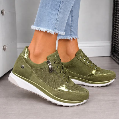 Confortia™ | Zapatillas ortopédicas de cuña para mujer con cremallera