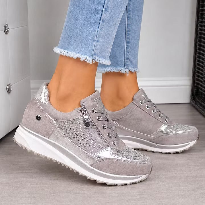 Confortia™ | Zapatillas ortopédicas de cuña para mujer con cremallera