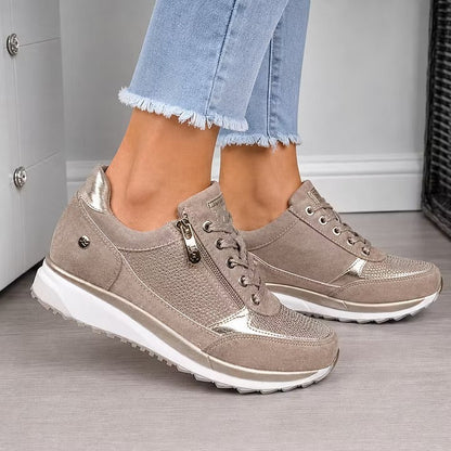 Confortia™ | Zapatillas ortopédicas de cuña para mujer con cremallera