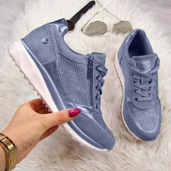 Confortia™ | Zapatillas ortopédicas de cuña para mujer con cremallera